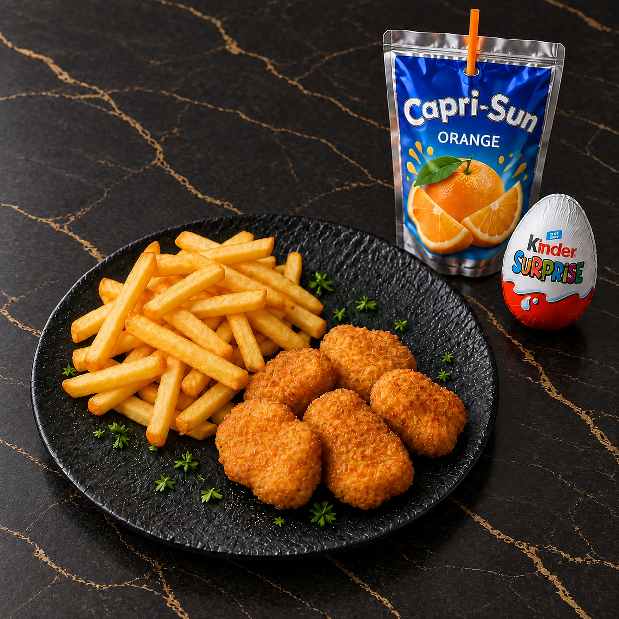 Menu Enfant Nuggets avec frites, Capri-Sun et Kinder Surprise
